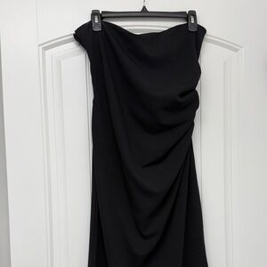 H&M maternity Elegant Black Draped Strapless Dress size L